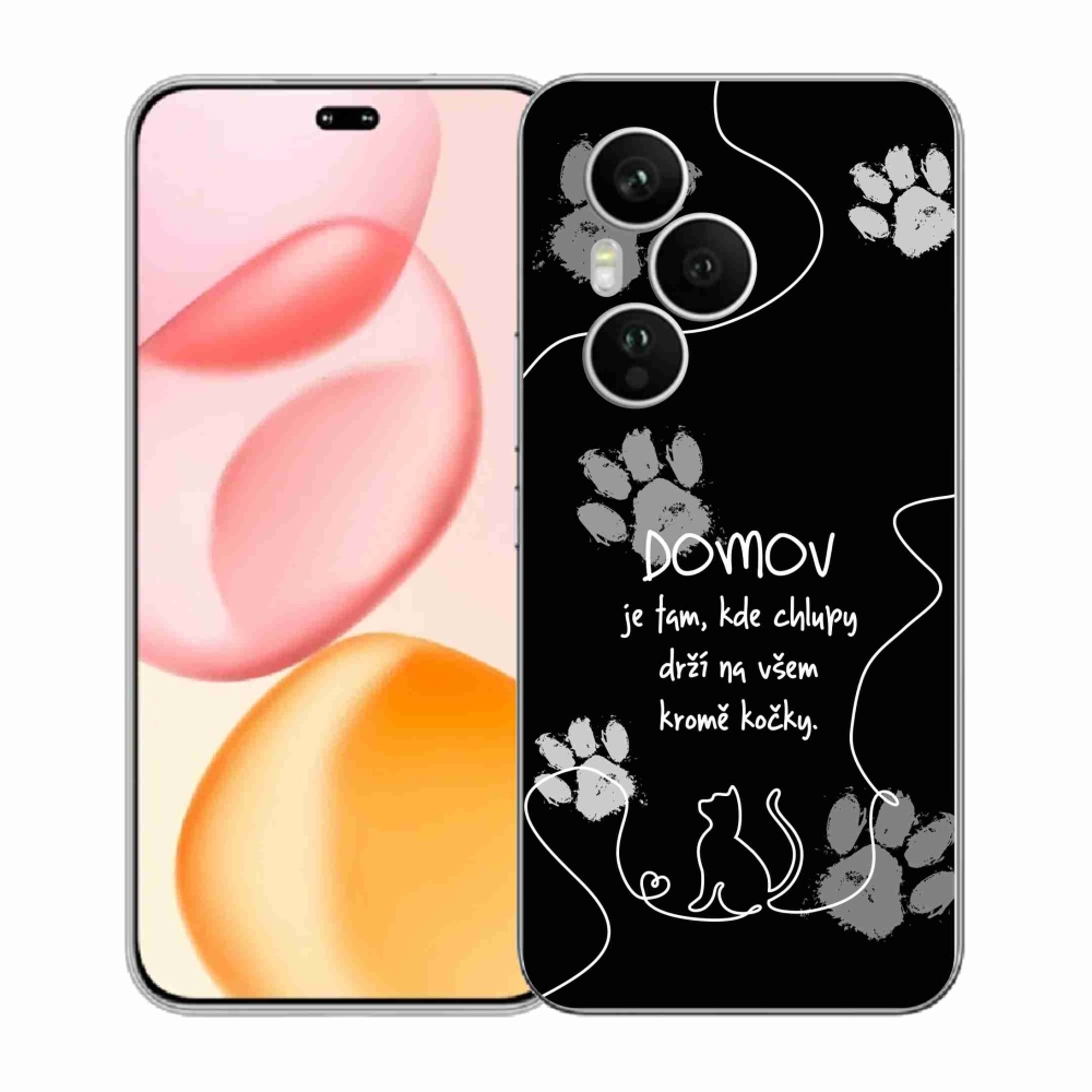 Gelový kryt mmCase na Honor 400 Pro - kočičí motiv černé pozadí