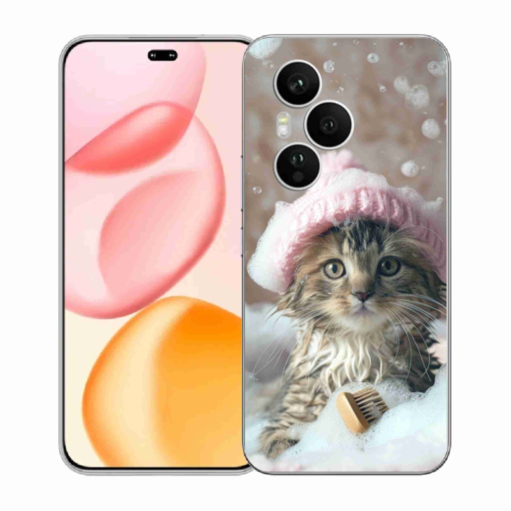 Gelový kryt mmCase na Honor 400 Pro - kotě a koupel