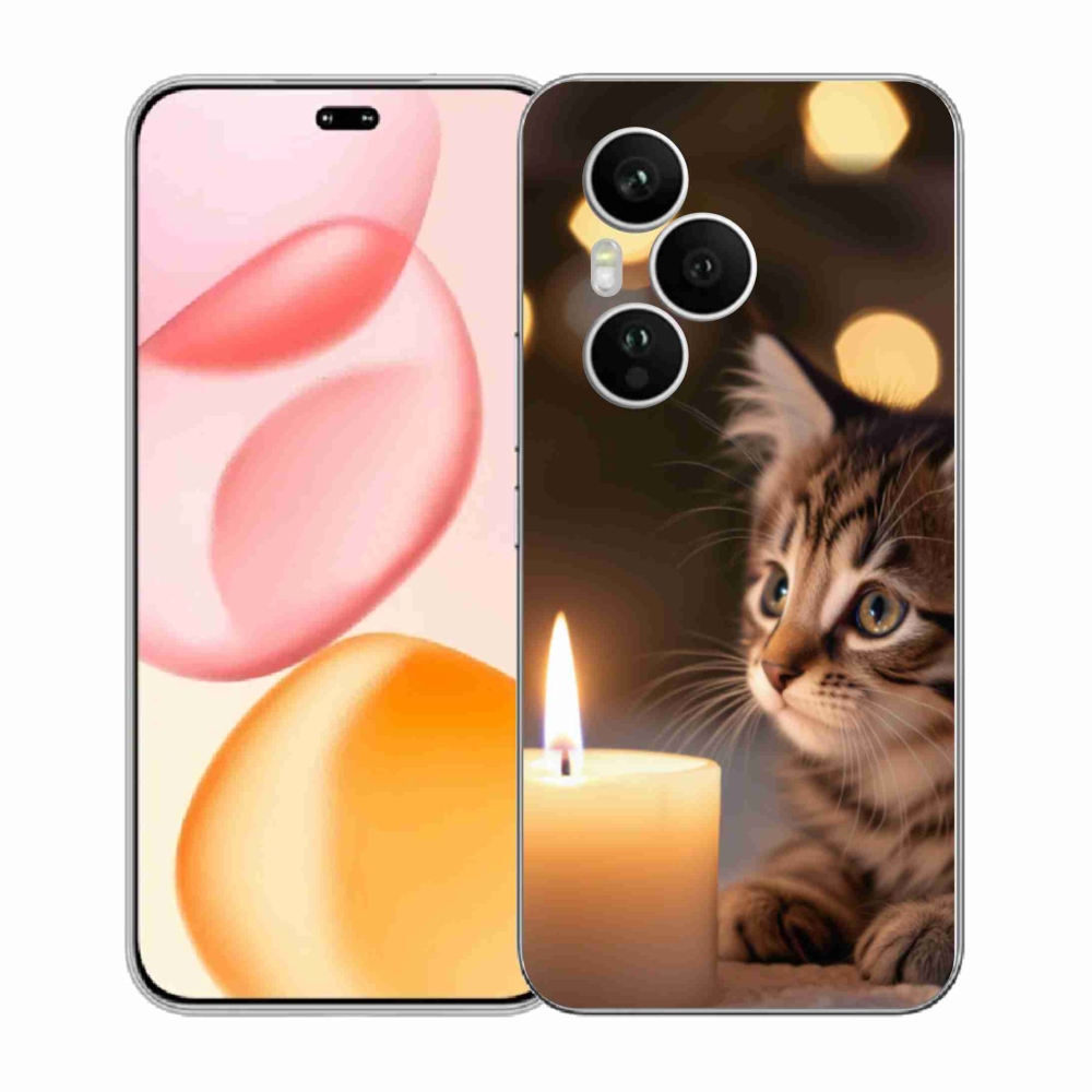 Gelový kryt mmCase na Honor 400 Pro - kotě a svíčka