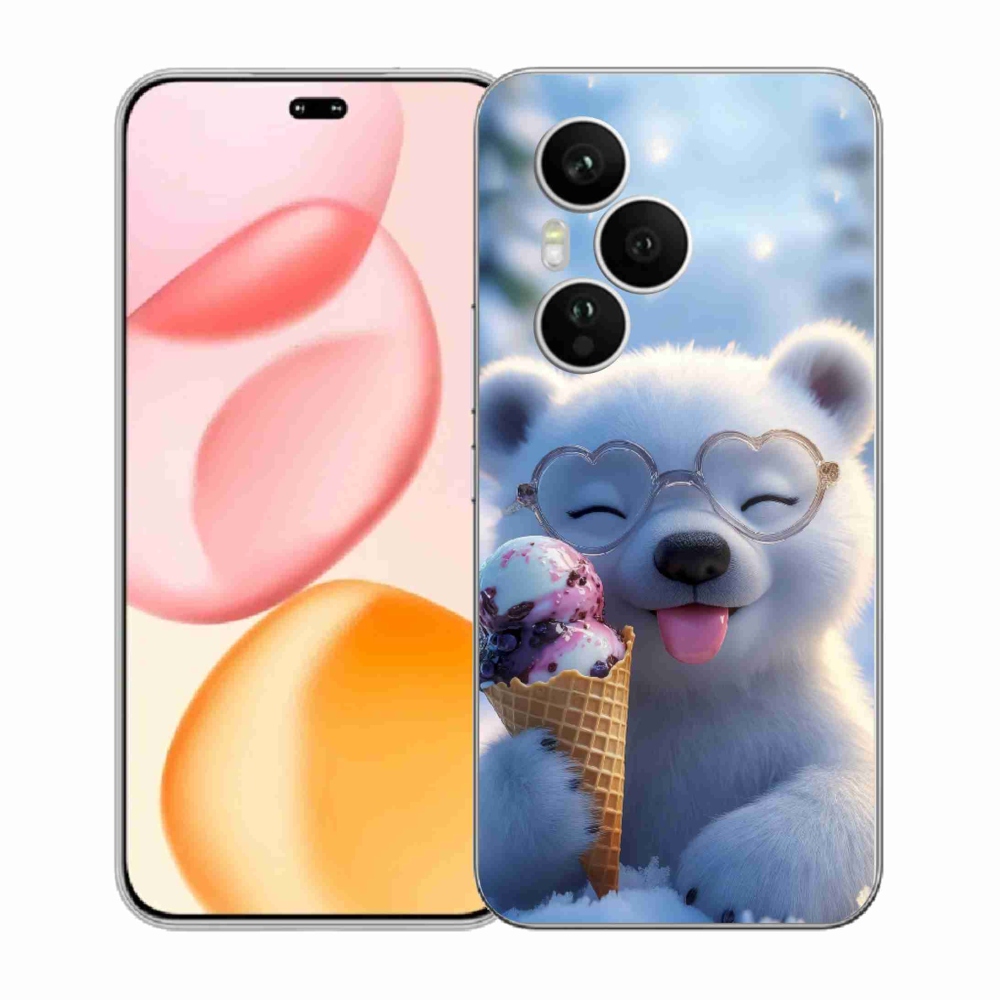 Gelový kryt mmCase na Honor 400 Pro - medvídek se zmrzlinou