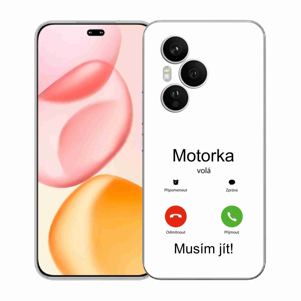 Gelový kryt mmCase na Honor 400 Pro - motorka volá bílé pozadí