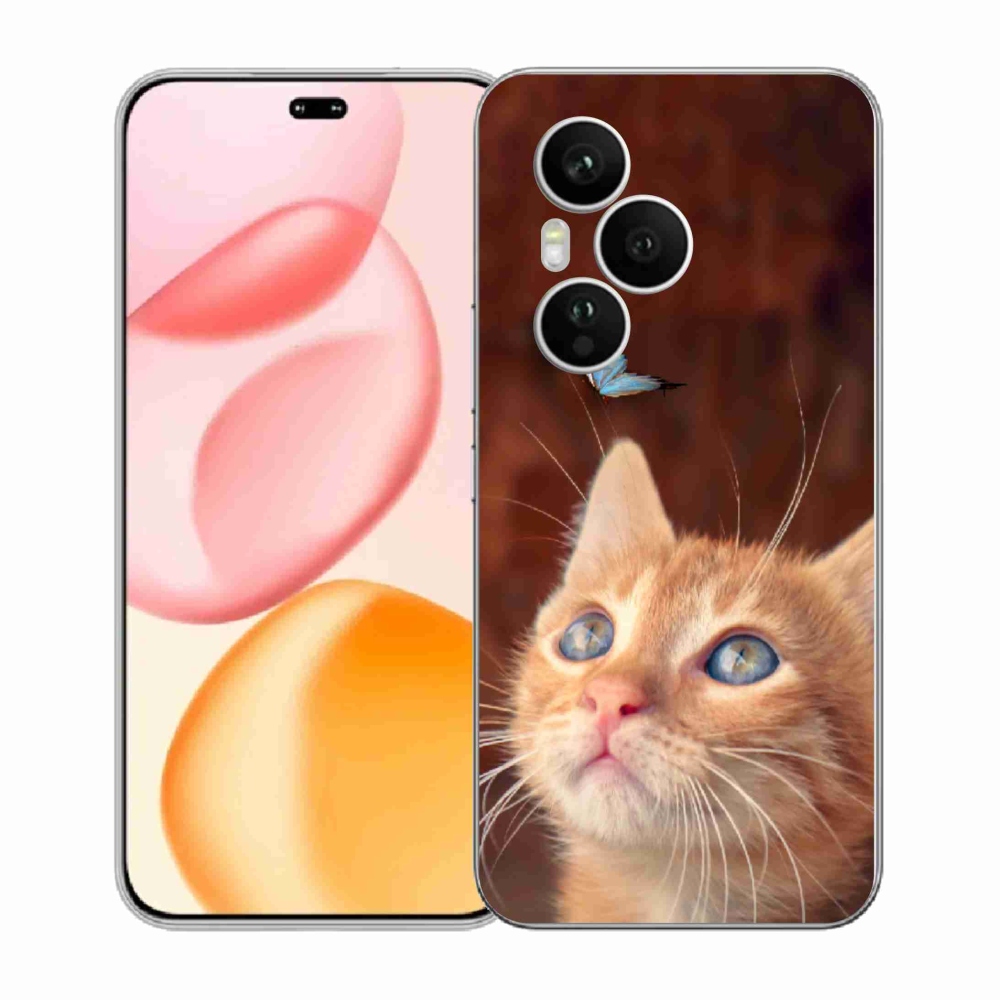 Gelový kryt mmCase na Honor 400 Pro - motýl a kotě