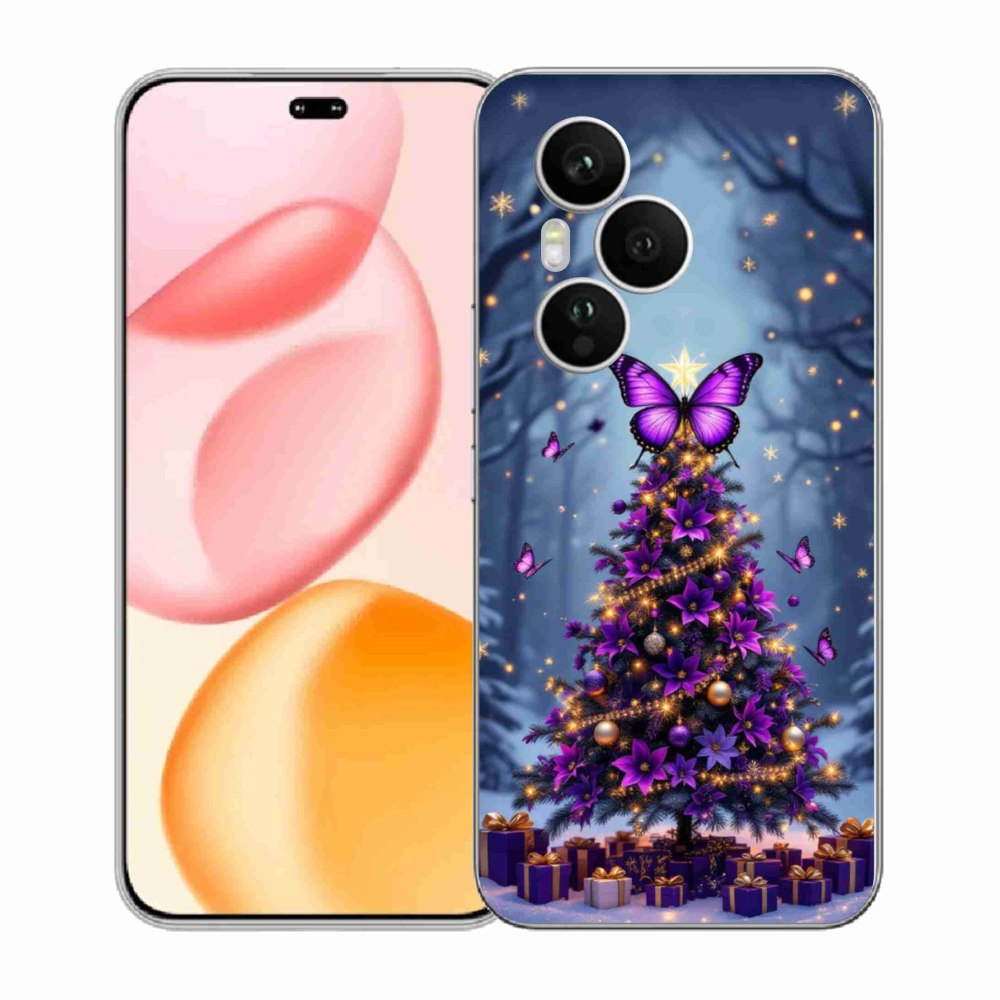Gelový kryt mmCase na Honor 400 Pro - motýlí vánoční stromek