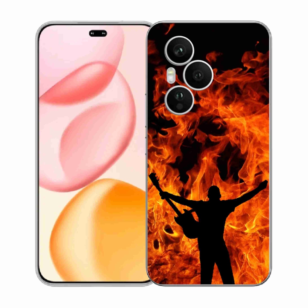 Gelový kryt mmCase na Honor 400 Pro - muzikant a oheň