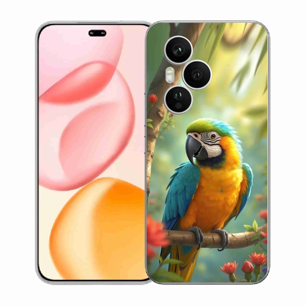 Gelový kryt mmCase na Honor 400 Pro - papoušek ara modrožlutá