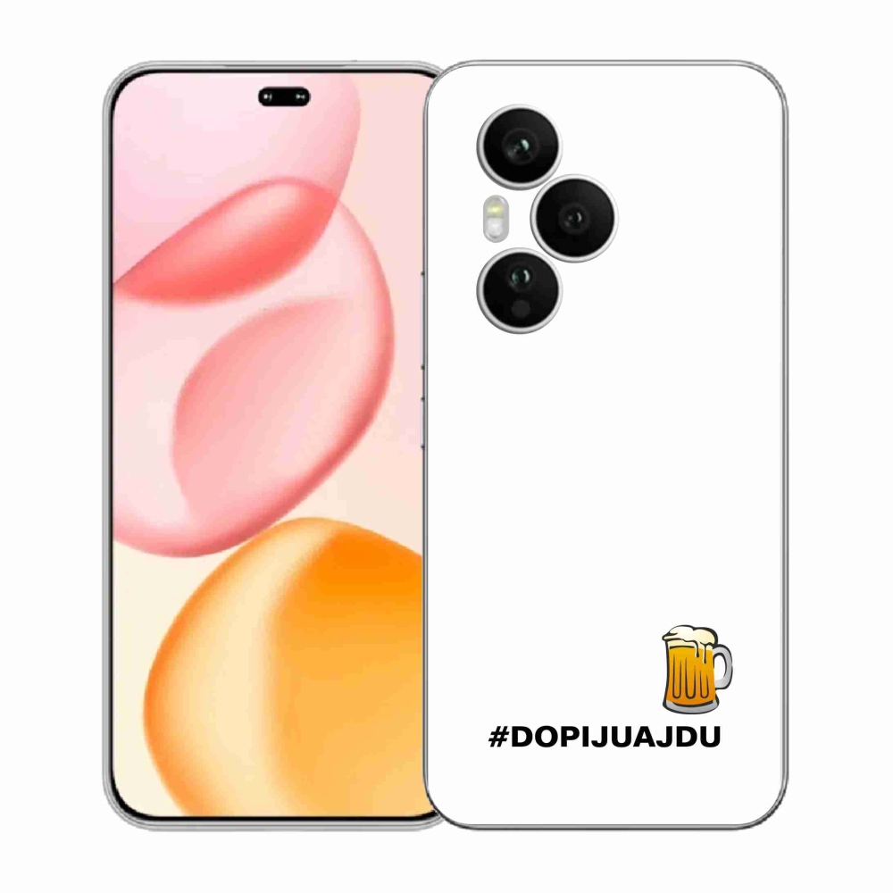Gelový kryt mmCase na Honor 400 Pro - pivní motiv 1 bílé pozadí