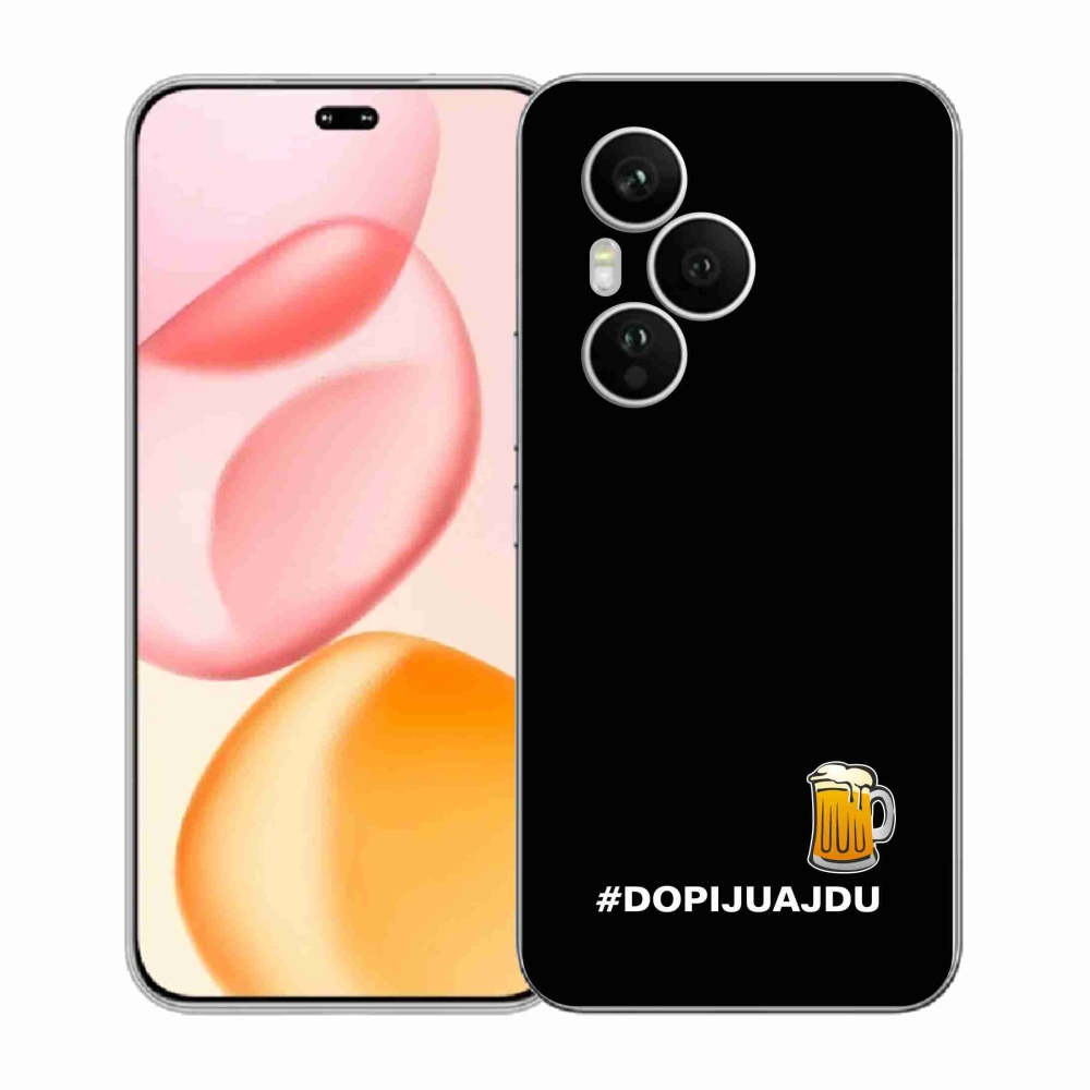 Gelový kryt mmCase na Honor 400 Pro - pivní motiv 1 černé pozadí
