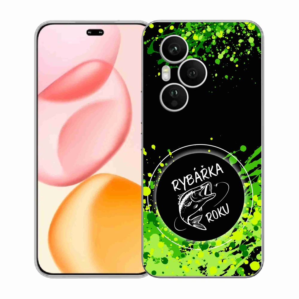 Gelový kryt mmCase na Honor 400 Pro - rybářka roku černé pozadí