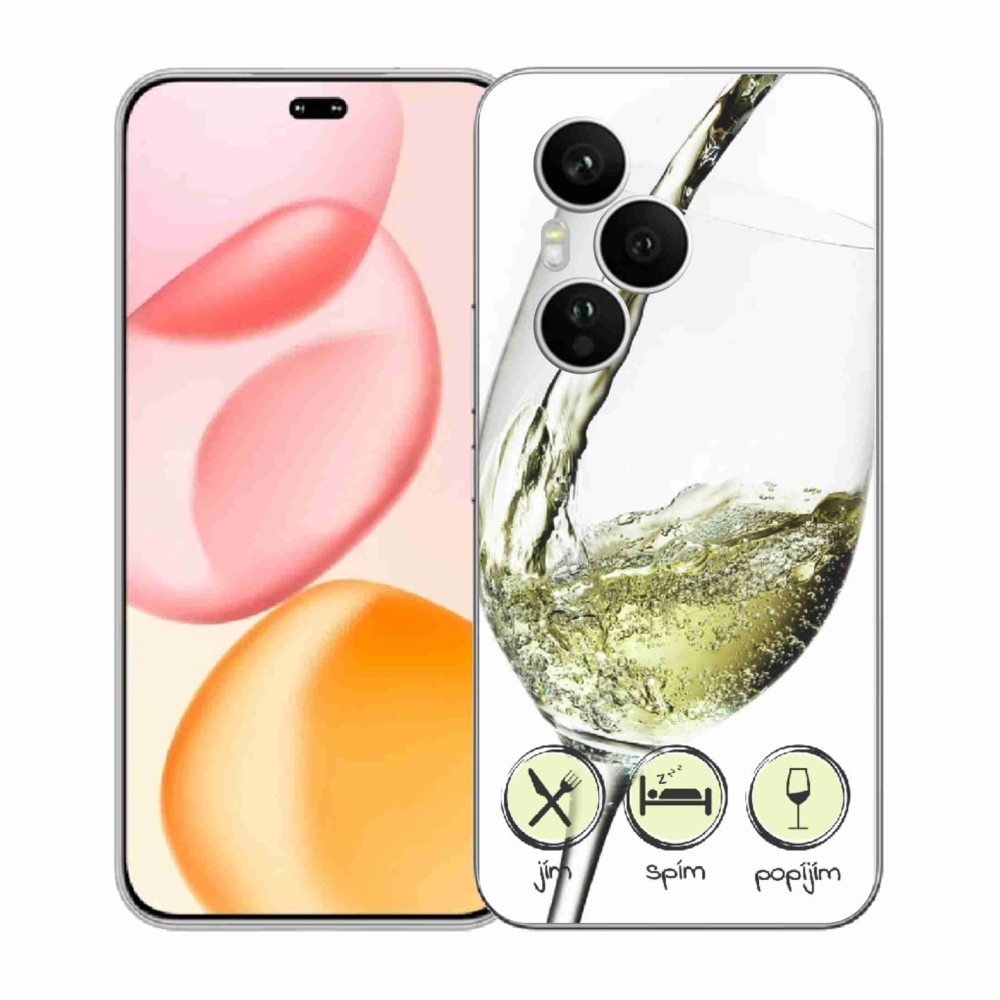 Gelový kryt mmCase na Honor 400 Pro - sklenička vína bílé