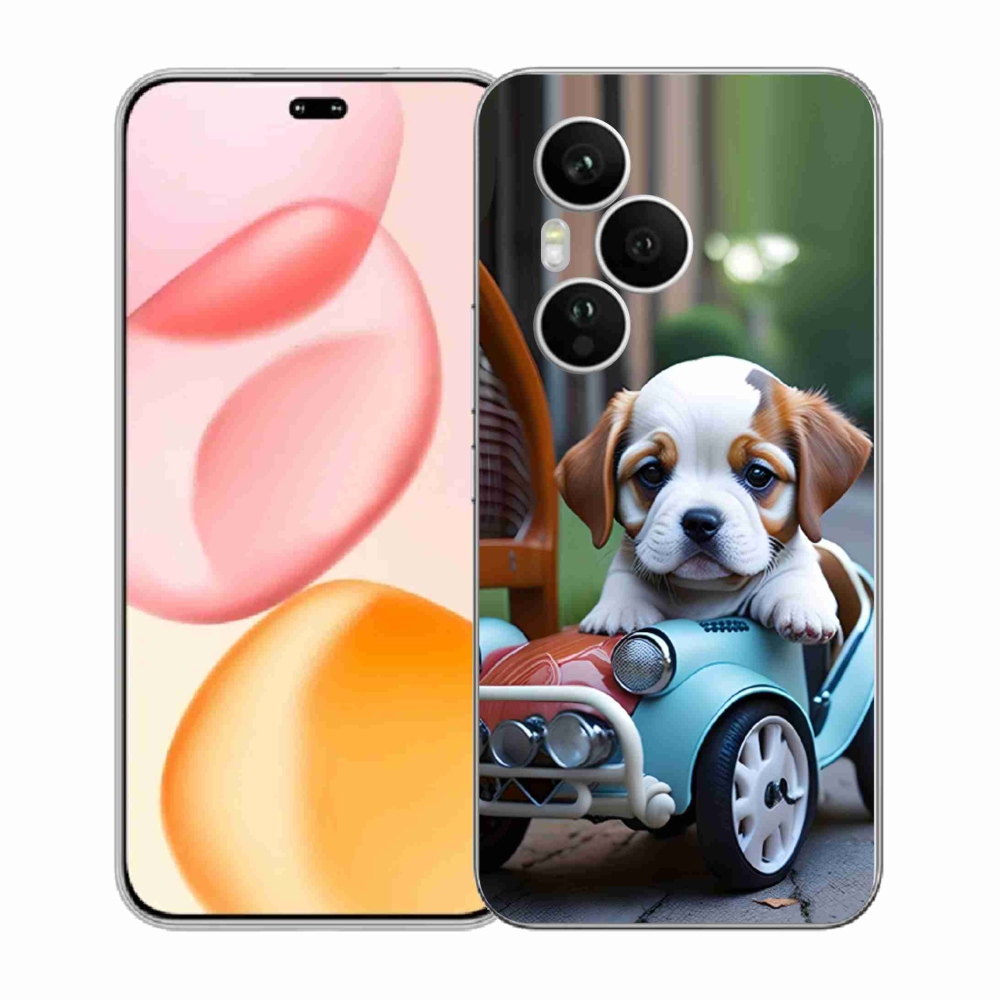 Gelový kryt mmCase na Honor 400 Pro - štěně v retro autě