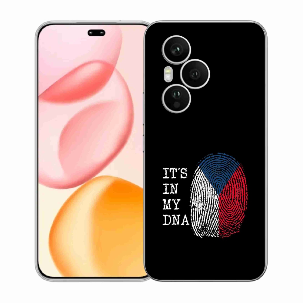 Gelový kryt mmCase na Honor 400 Pro - vlajka otisk prstu černé pozadí