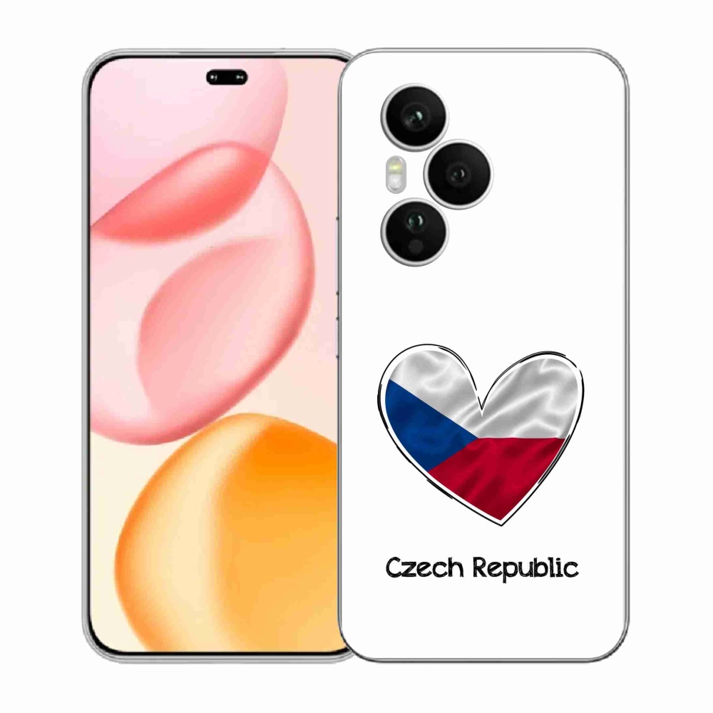 Gelový kryt mmCase na Honor 400 Pro - vlajka srdce bílé pozadí