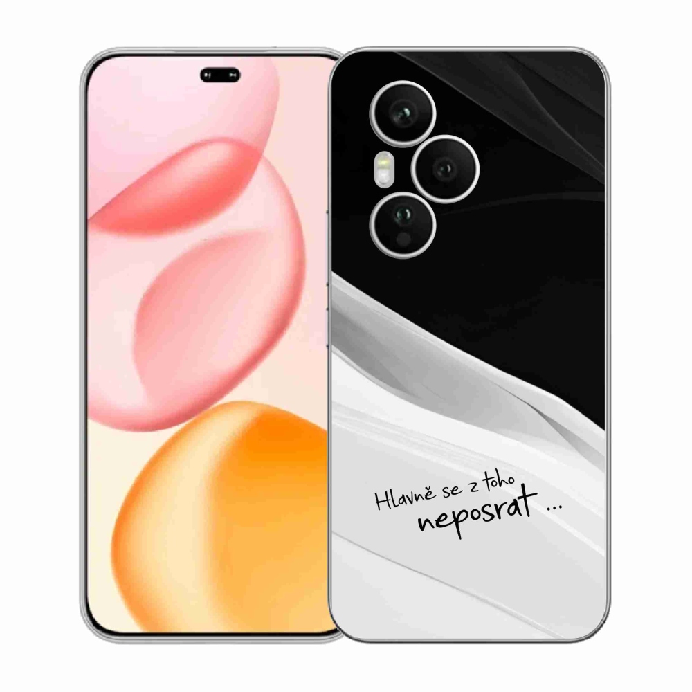 Gelový kryt mmCase na Honor 400 Pro - vtipný text 13 bíločerné pozadí