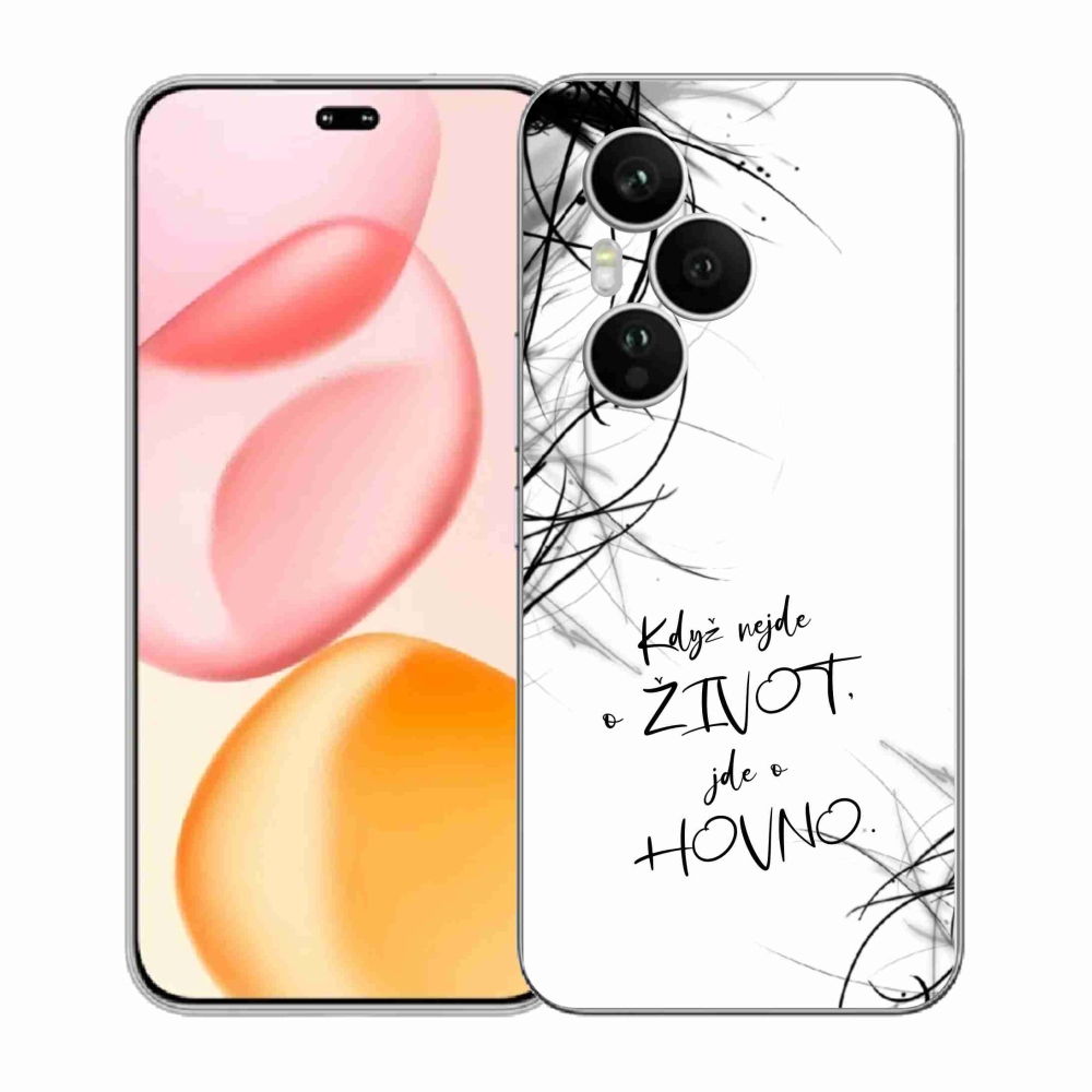 Gelový kryt mmCase na Honor 400 Pro - vtipný text 16 bílé pozadí