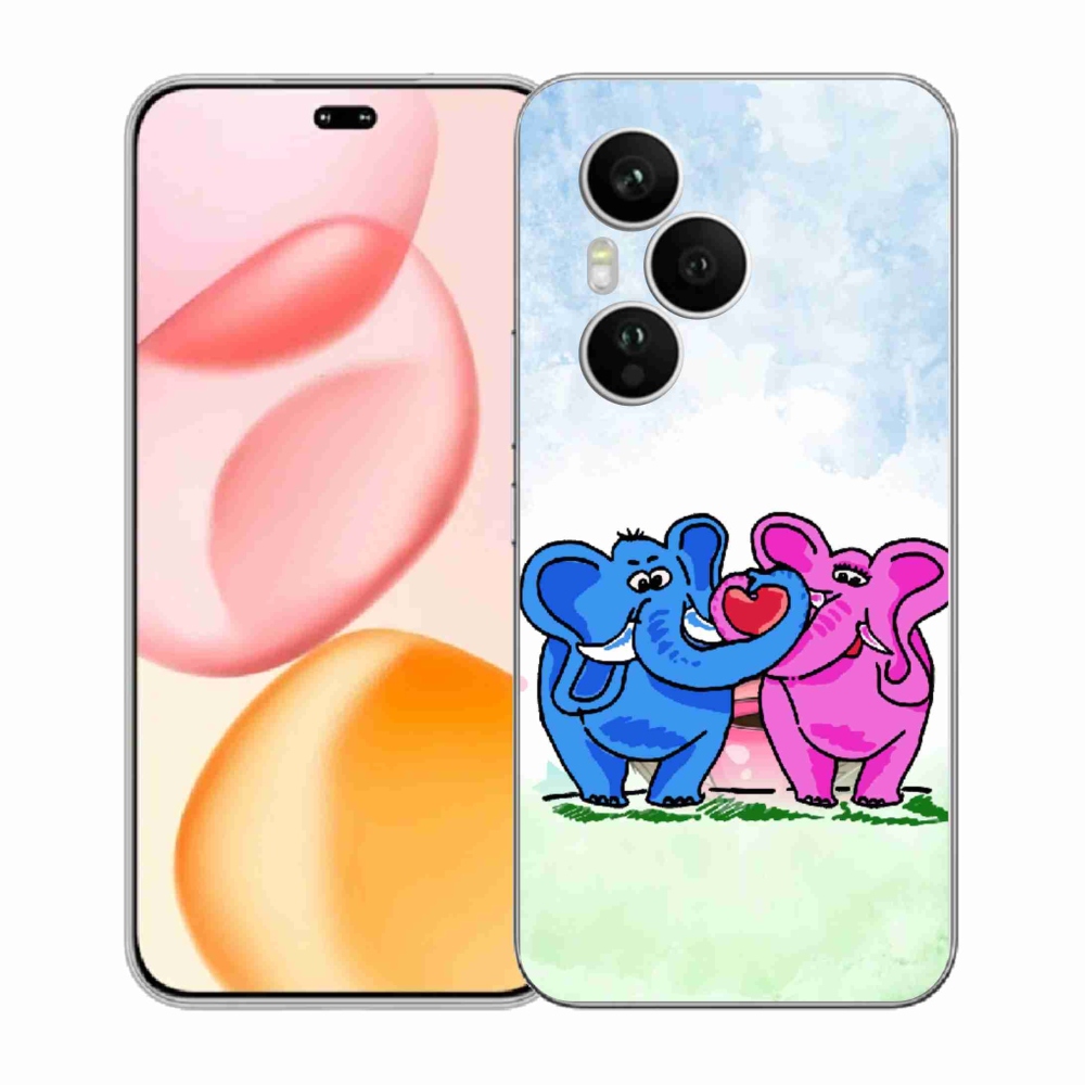 Gelový kryt mmCase na Honor 400 Pro - zamilovaní sloni