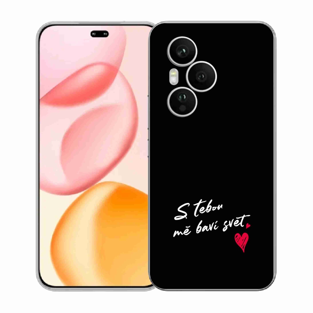Gelový kryt mmCase na Honor 400 Pro - zamilovaný text 1 černé pozadí