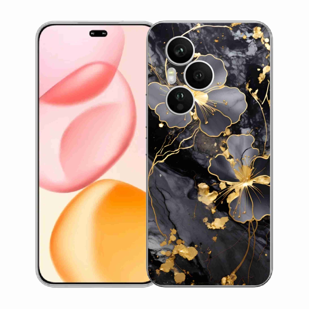 Gelový kryt mmCase na Honor 400 Pro - zlaté květy
