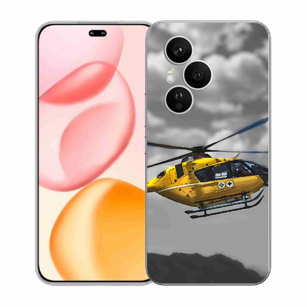 Gelový kryt mmCase na Honor 400 Pro - žlutá helikoptéra