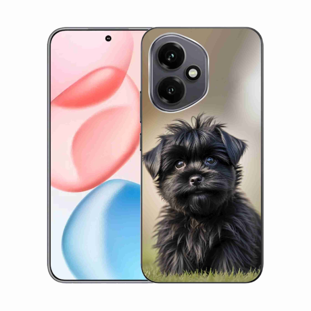 Gelový kryt mmCase na Honor 400 - roztomilý černý pejsek
