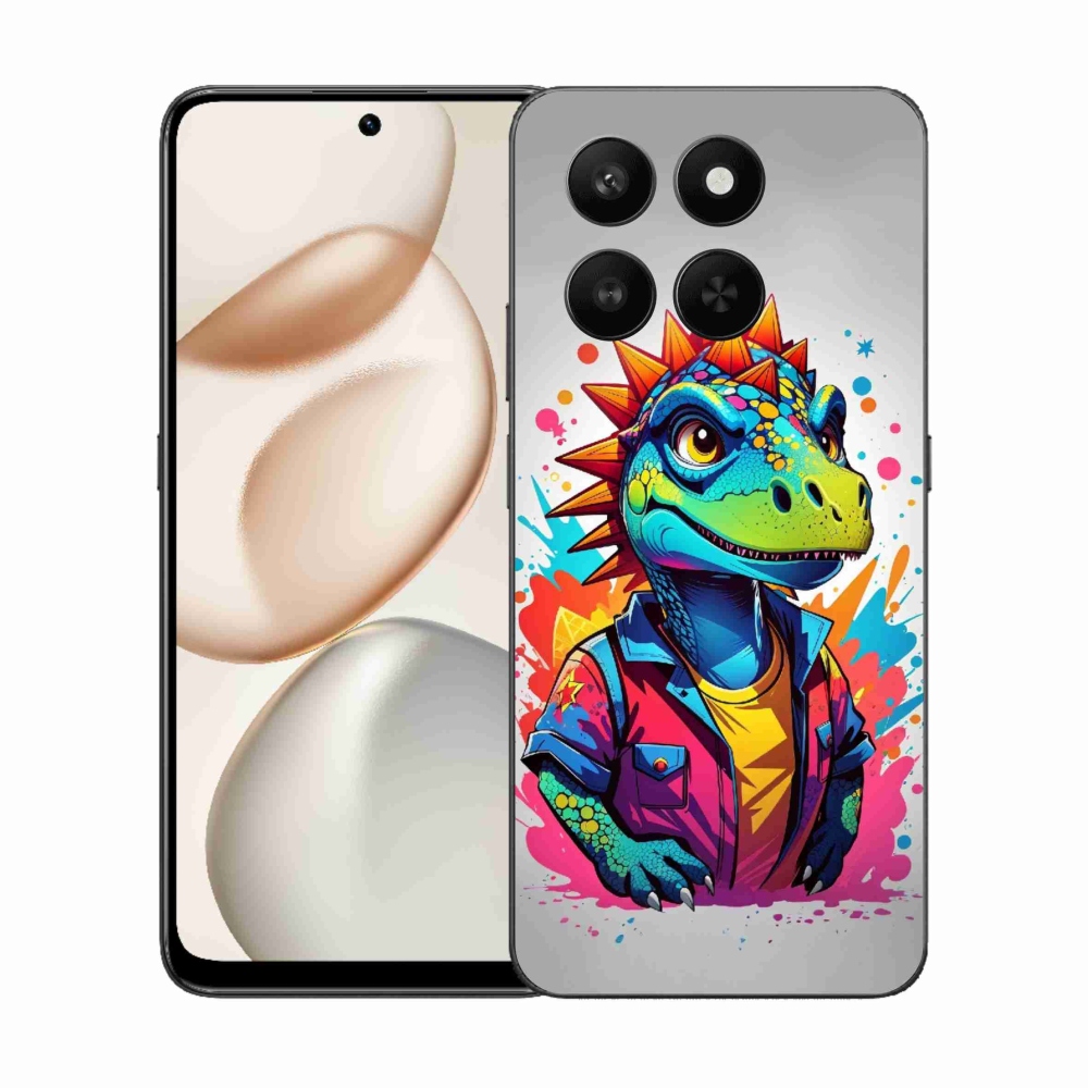 Gelový kryt mmCase na Honor 400 Smart 5G/4G/Honor X7d - barevný dinosaurus