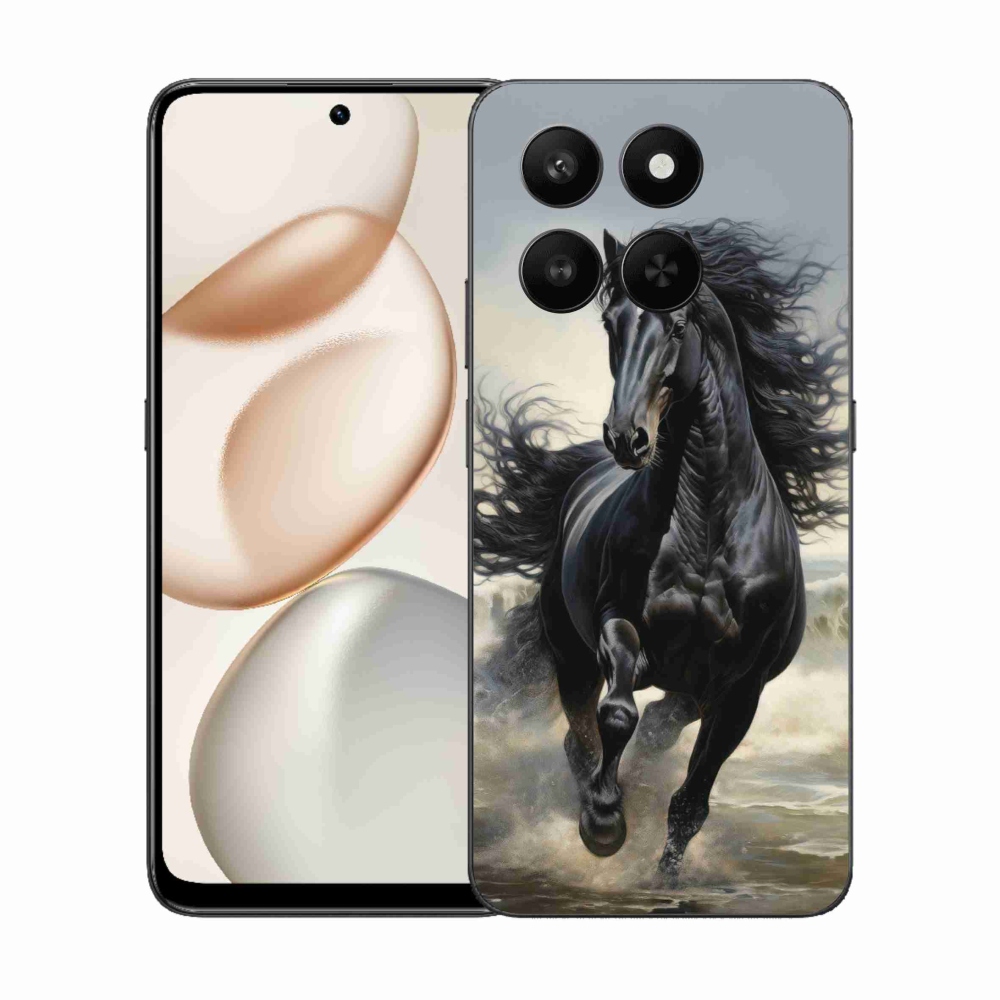 Gelový kryt mmCase na Honor 400 Smart 5G/4G/Honor X7d - běžící černý kůň