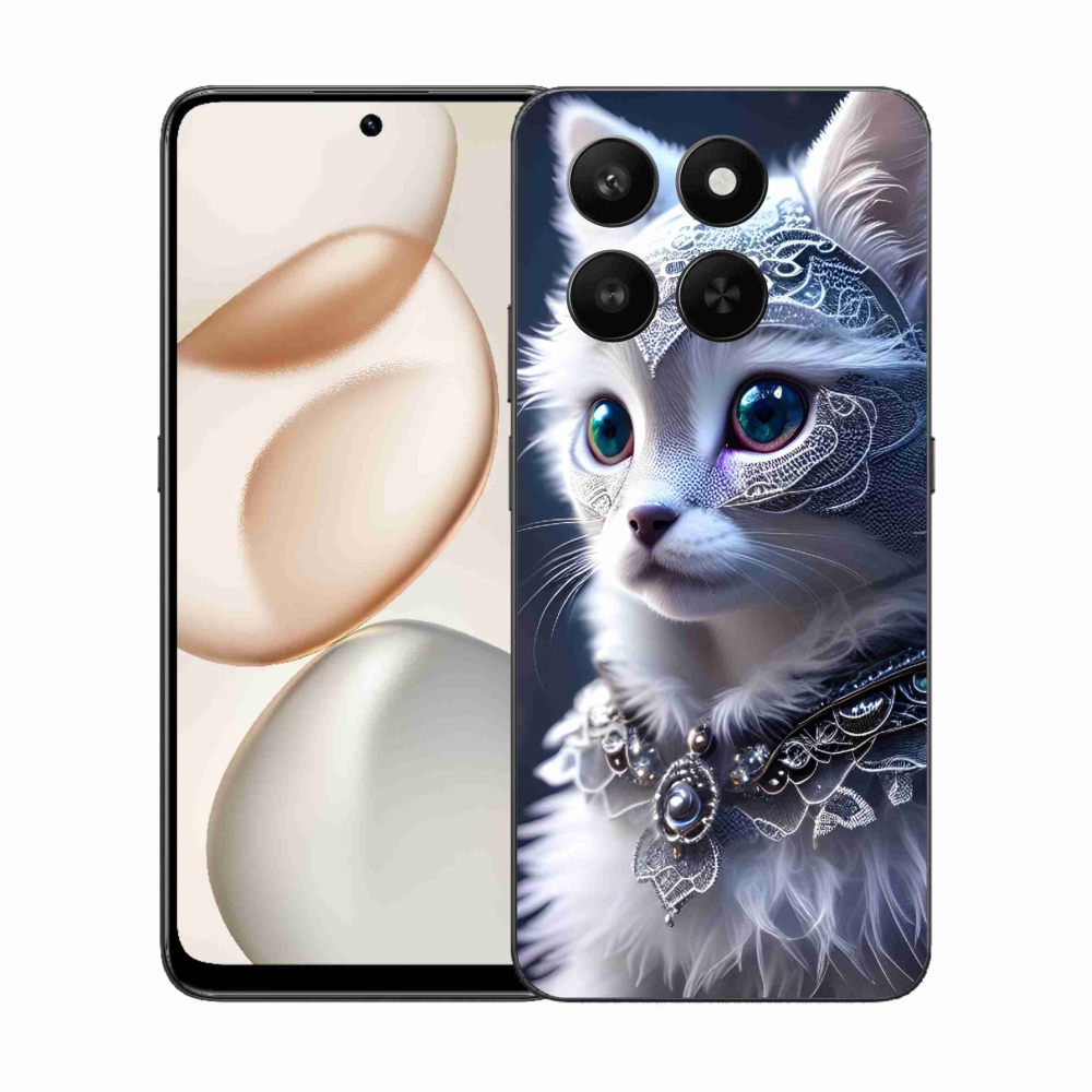 Gelový kryt mmCase na Honor 400 Smart 5G/4G/Honor X7d - bílá kočka