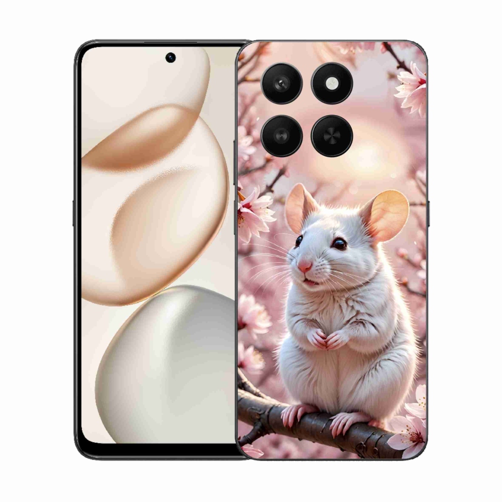 Gelový kryt mmCase na Honor 400 Smart 5G/4G/Honor X7d - bílá myš na větvi