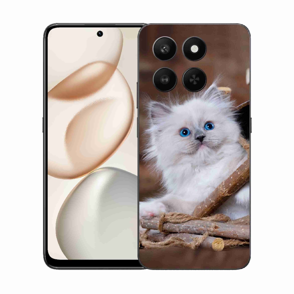 Gelový kryt mmCase na Honor 400 Smart 5G/4G/Honor X7d - bílé kotě