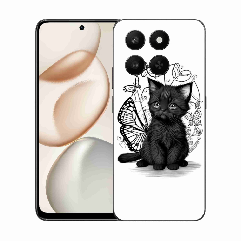 Gelový kryt mmCase na Honor 400 Smart 5G/4G/Honor X7d - černé kotě