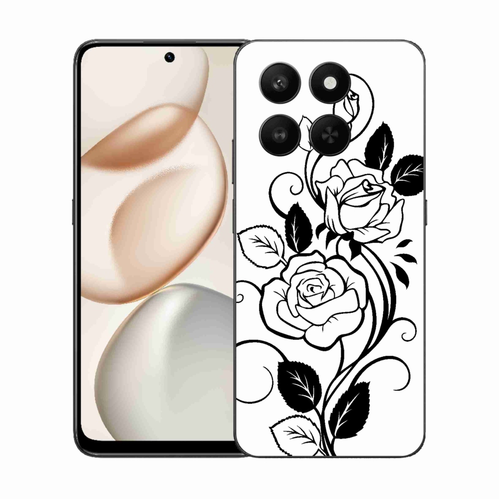 Gelový kryt mmCase na Honor 400 Smart 5G/4G/Honor X7d - černobílá růže