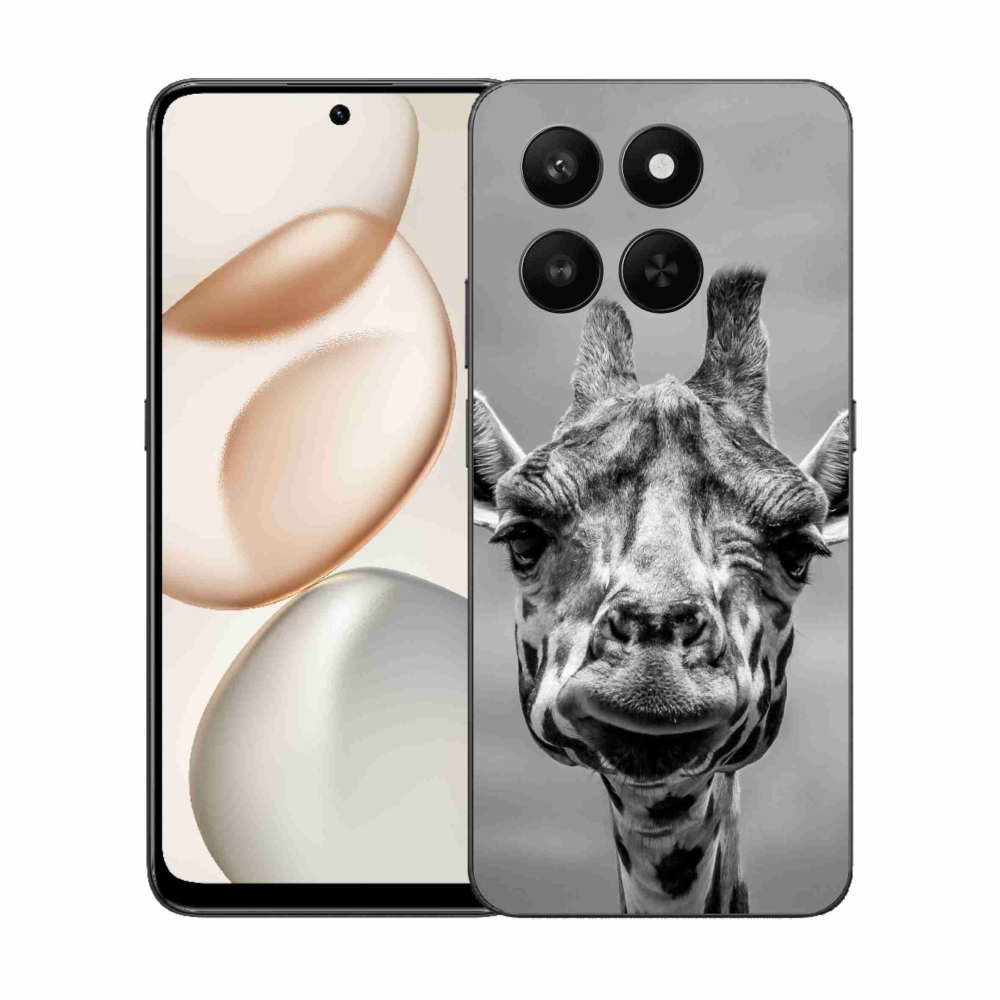 Gelový kryt mmCase na Honor 400 Smart 5G/4G/Honor X7d - černobílá žirafa