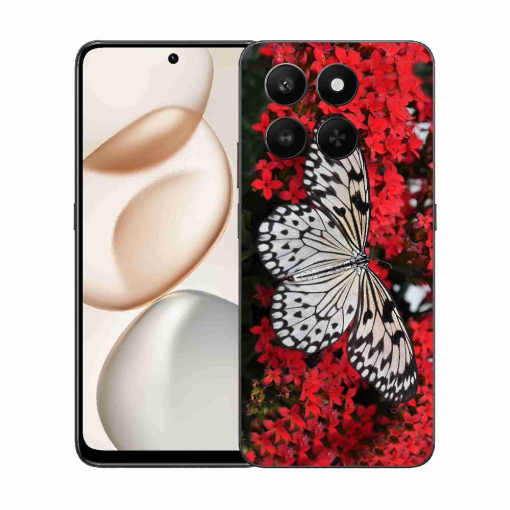 Gelový kryt mmCase na Honor 400 Smart 5G/4G/Honor X7d - černobílý motýl 1