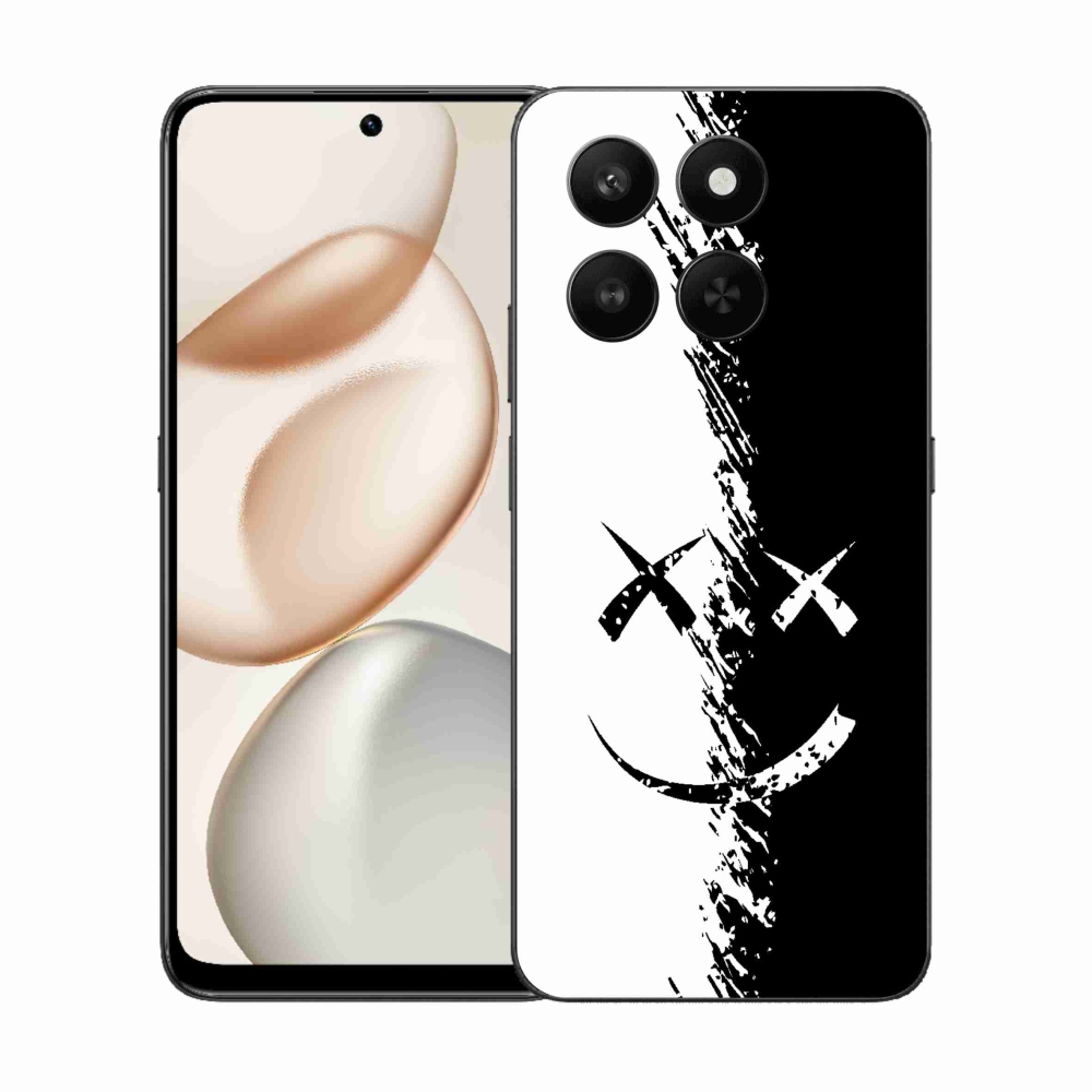 Gelový kryt mmCase na Honor 400 Smart 5G/4G/Honor X7d - černobílý smajlík