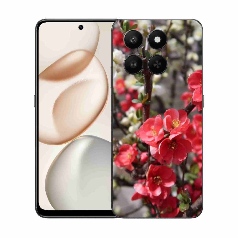 Gelový kryt mmCase na Honor 400 Smart 5G/4G/Honor X7d - červené květy