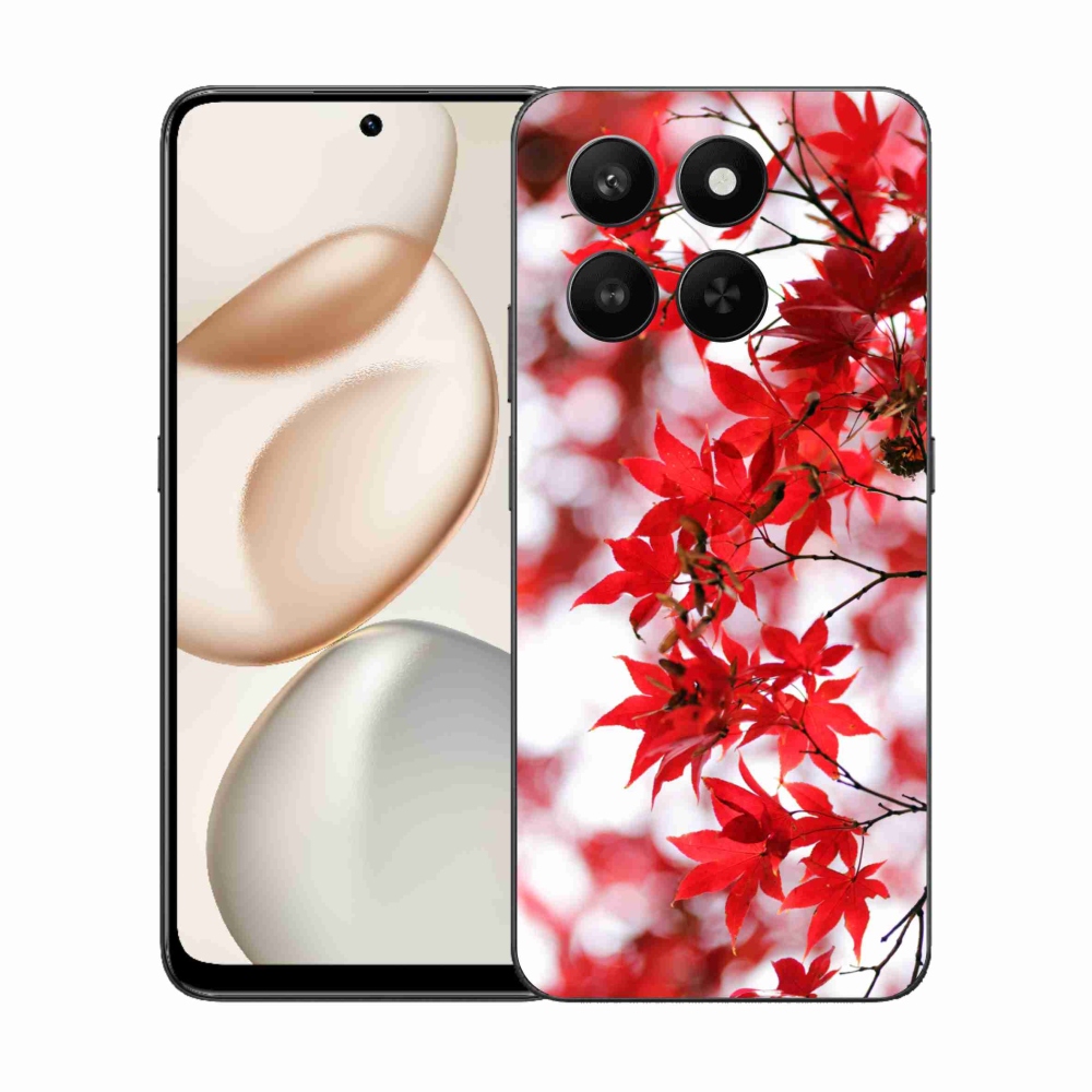 Gelový kryt mmCase na Honor 400 Smart 5G/4G/Honor X7d - červené listy