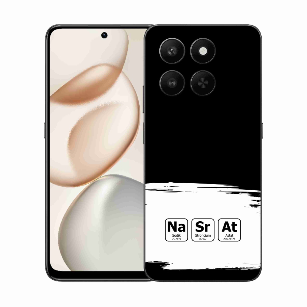 Gelový kryt mmCase na Honor 400 Smart 5G/4G/Honor X7d - chemické prvky bíločerné pozadí