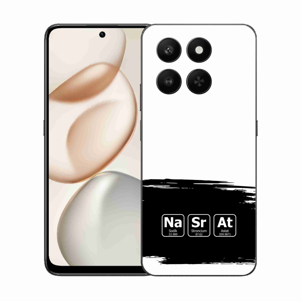 Gelový kryt mmCase na Honor 400 Smart 5G/4G/Honor X7d - chemické prvky černobílé pozadí