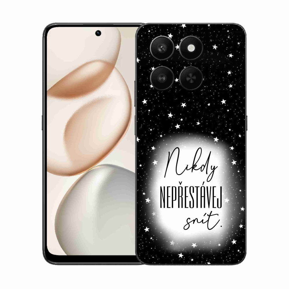 Gelový kryt mmCase na Honor 400 Smart 5G/4G/Honor X7d - citát 1 bíločerné pozadí