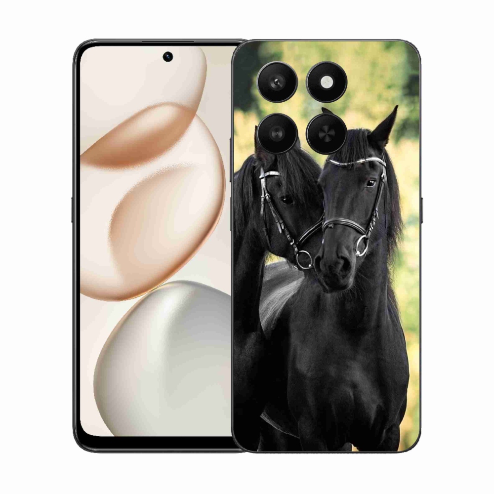Gelový kryt mmCase na Honor 400 Smart 5G/4G/Honor X7d - dva černí koně