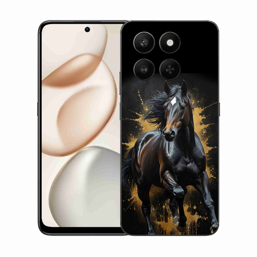 Gelový kryt mmCase na Honor 400 Smart 5G/4G/Honor X7d - elegantní černý hřebec
