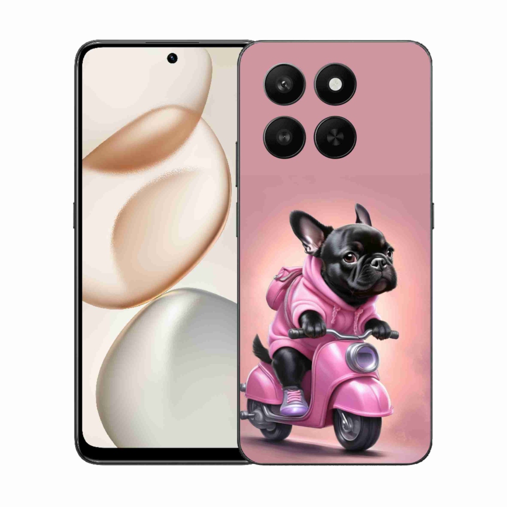 Gelový kryt mmCase na Honor 400 Smart 5G/4G/Honor X7d - francouzský buldoček na skútru