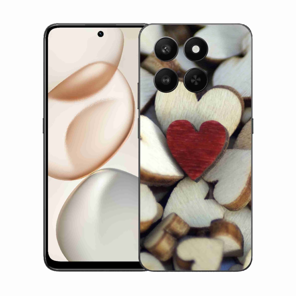 Gelový kryt mmCase na Honor 400 Smart 5G/4G/Honor X7d - gravírované červené srdce 