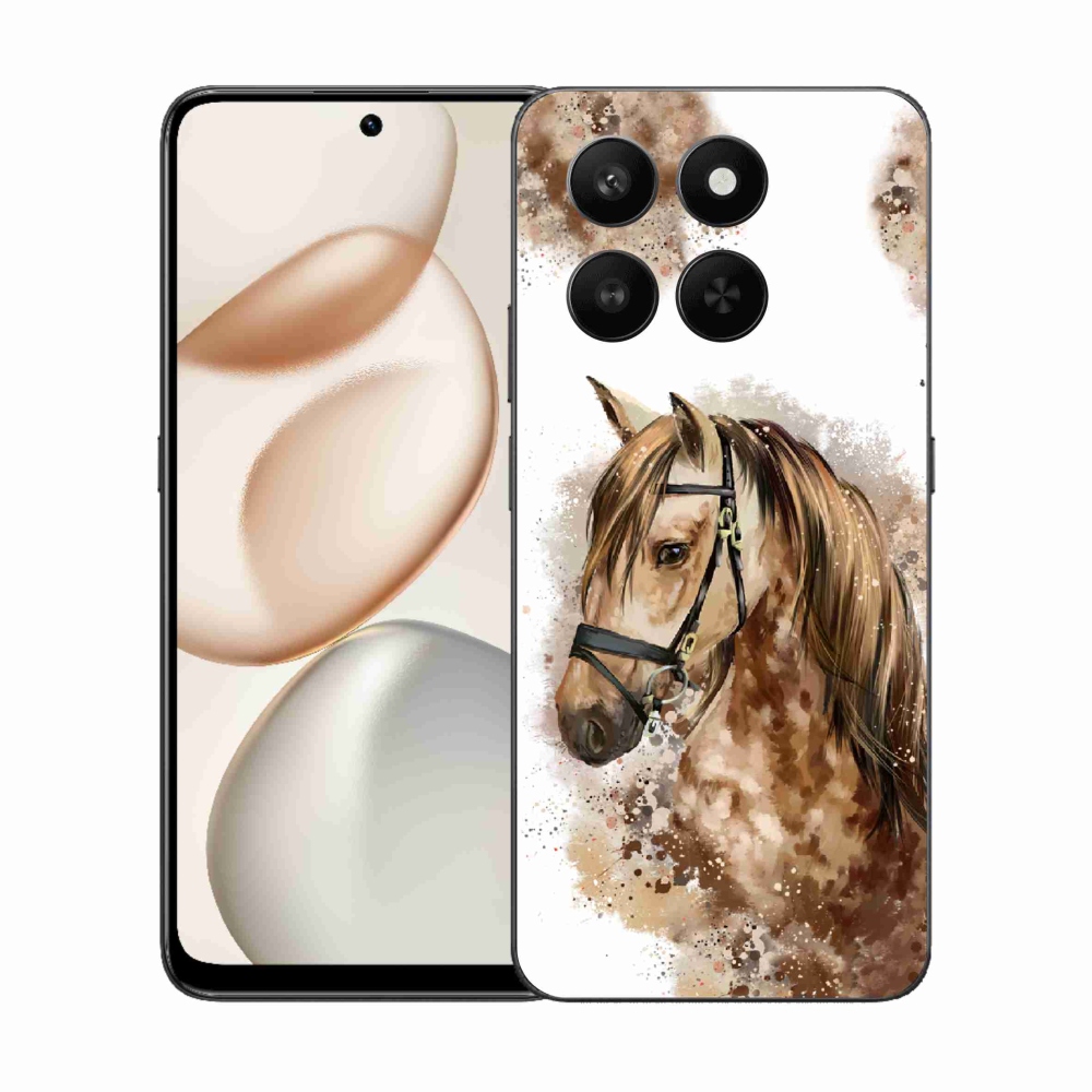 Gelový kryt mmCase na Honor 400 Smart 5G/4G/Honor X7d - hnědý kreslený kůň