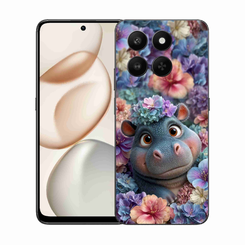 Gelový kryt mmCase na Honor 400 Smart 5G/4G/Honor X7d - hrošík v květinách
