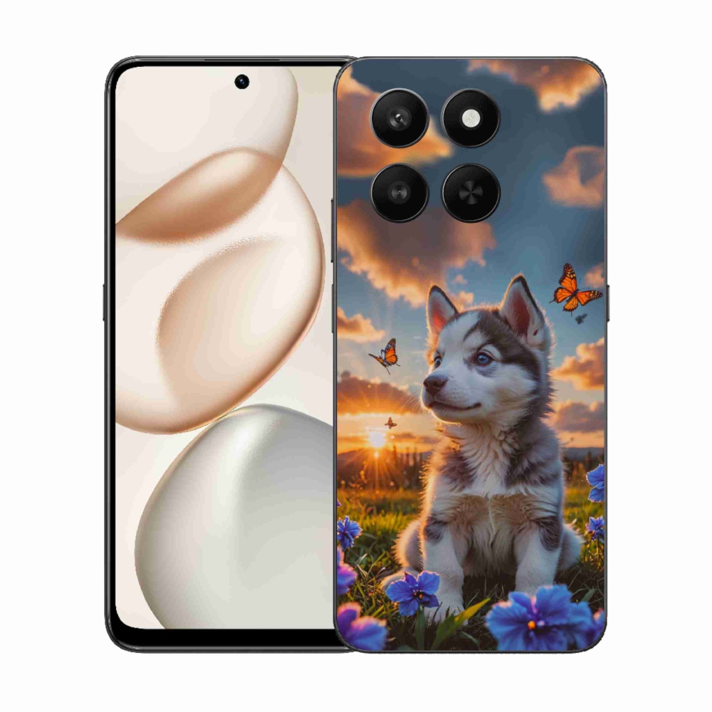 Gelový kryt mmCase na Honor 400 Smart 5G/4G/Honor X7d - husky při západu slunce