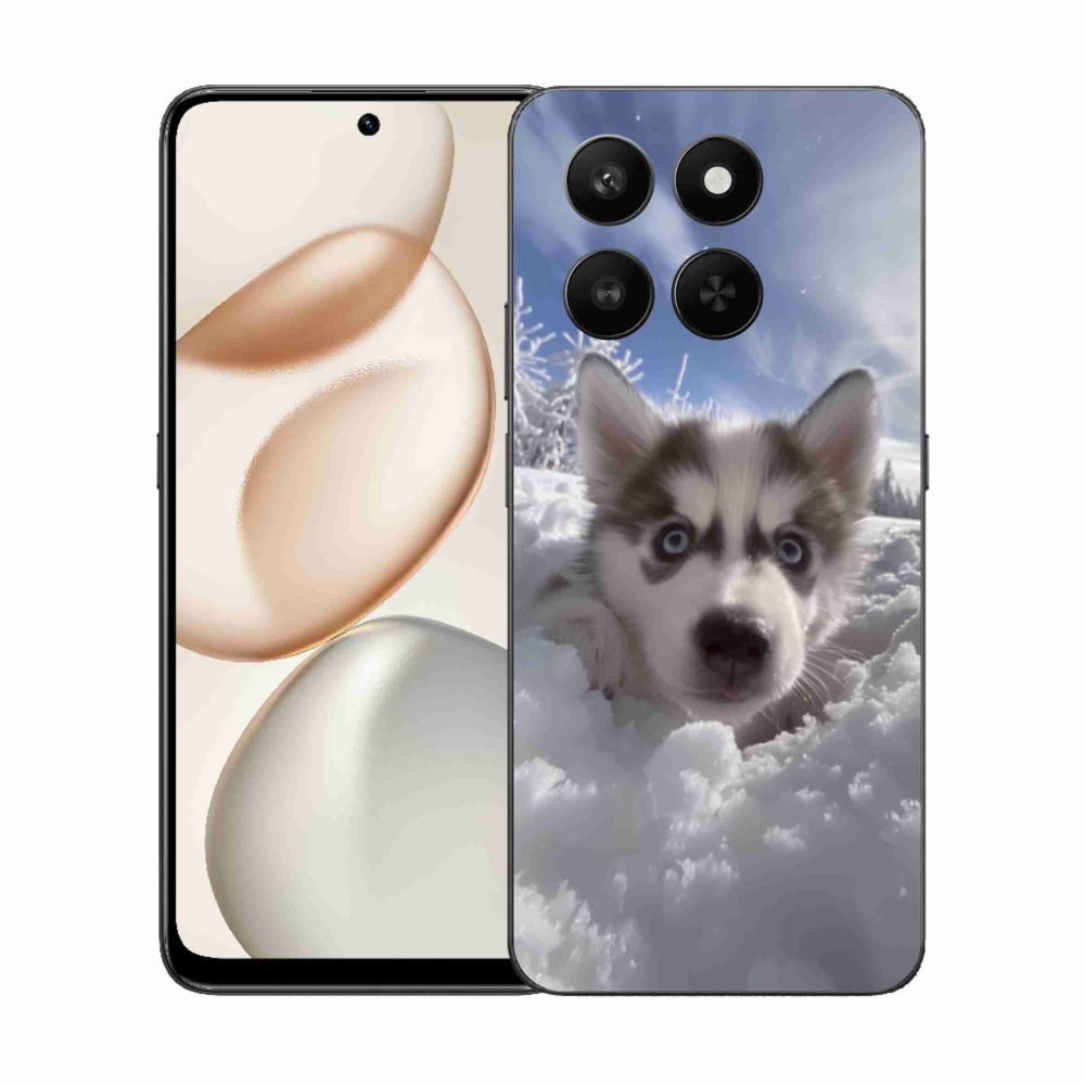 Gelový kryt mmCase na Honor 400 Smart 5G/4G/Honor X7d - husky ve sněhu