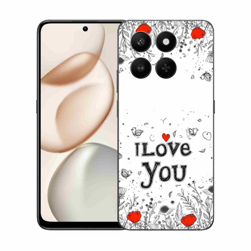 Gelový kryt mmCase na Honor 400 Smart 5G/4G/Honor X7d - I love you bílé pozadí