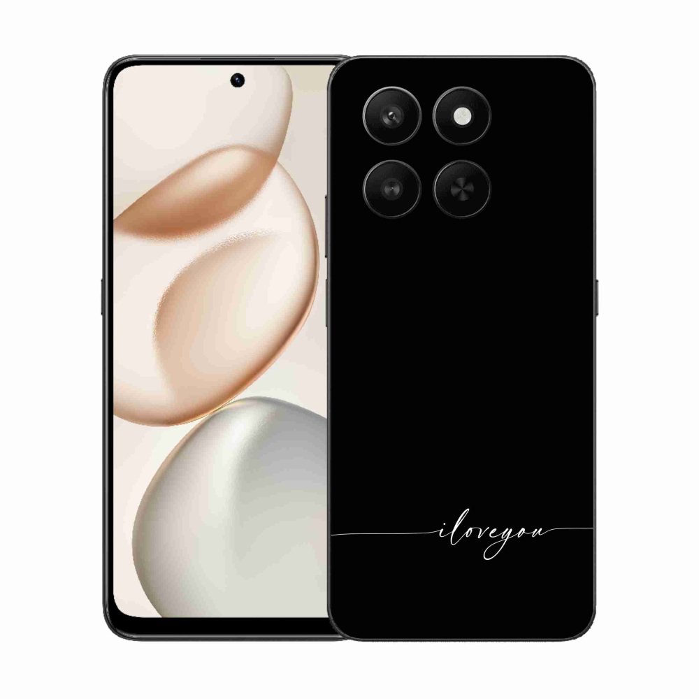 Gelový kryt mmCase na Honor 400 Smart 5G/4G/Honor X7d - I love you černé pozadí