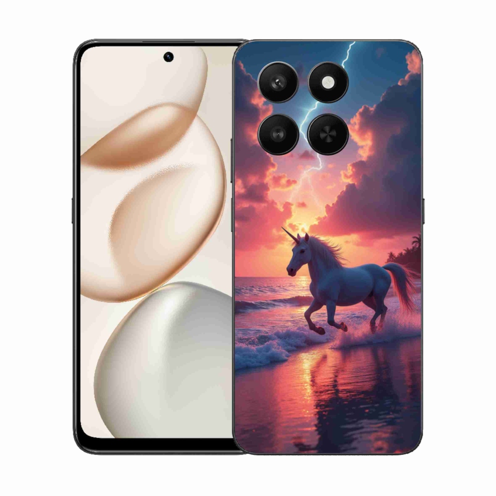 Gelový kryt mmCase na Honor 400 Smart 5G/4G/Honor X7d - jednorožec na pláži