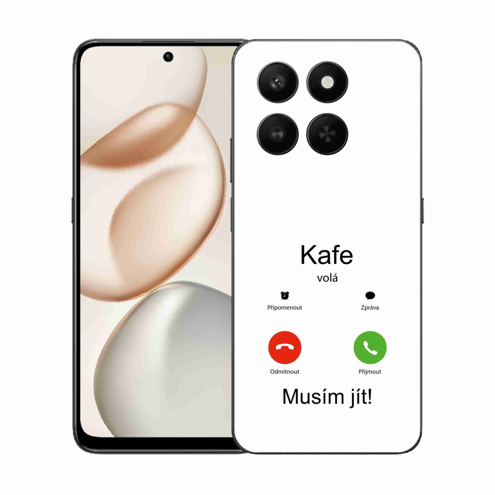 Gelový kryt mmCase na Honor 400 Smart 5G/4G/Honor X7d - kafe volá bílé pozadí